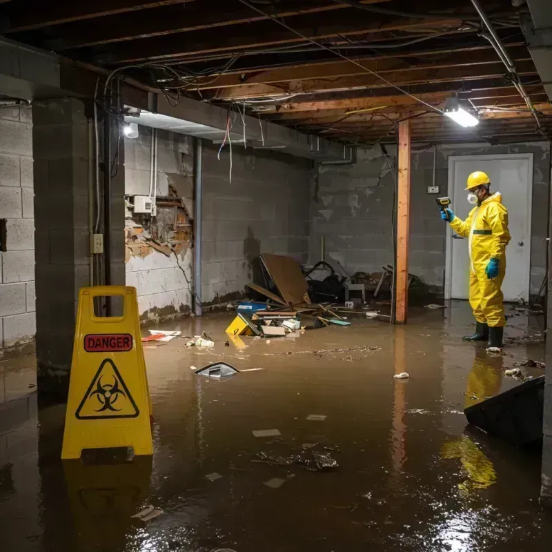 Flooded Basement Electrical Hazard in Madison County, IL Property