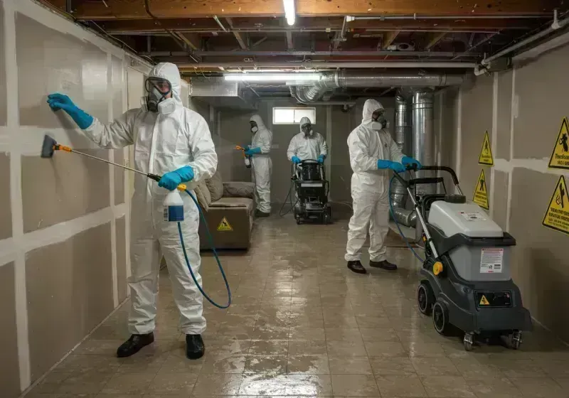 Basement Moisture Removal and Structural Drying process in Madison County, IL